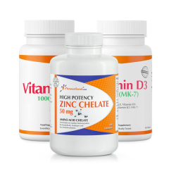 Vitamin C + Vitamin D3 & K2 (MK7) + Zinc Chelate